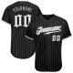 Kid's Custom Black Gray Pinstripe White-Gray Authentic Baseball Jersey